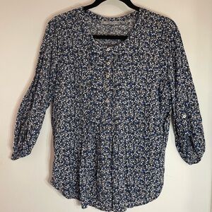 Daniel Rainn Navy Floral Blouse